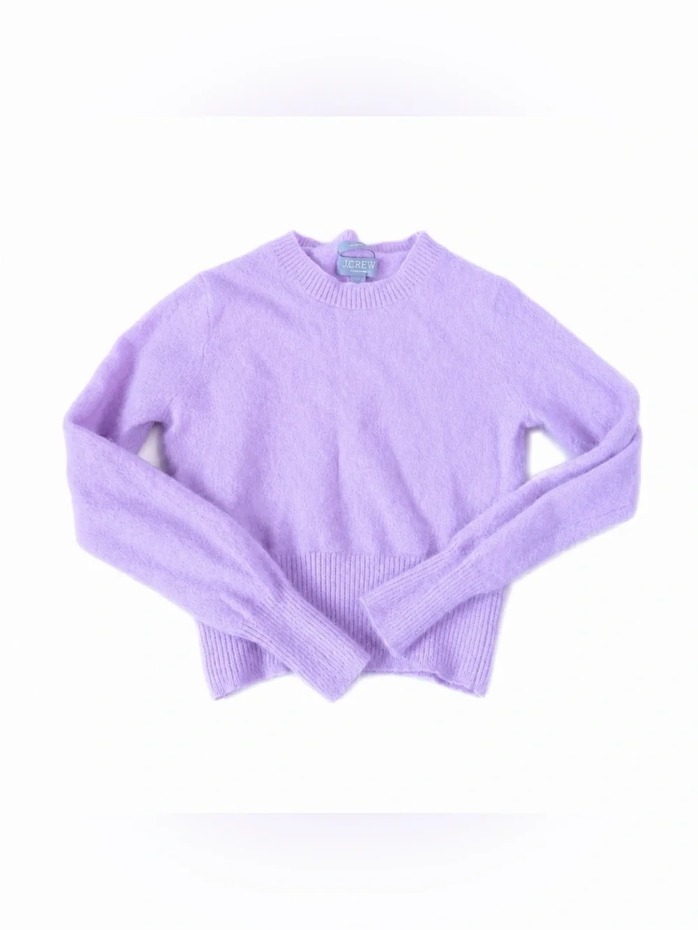 J.Crew Cashmere Crewneck Sweater Ash Lilac Purple Small Cropped